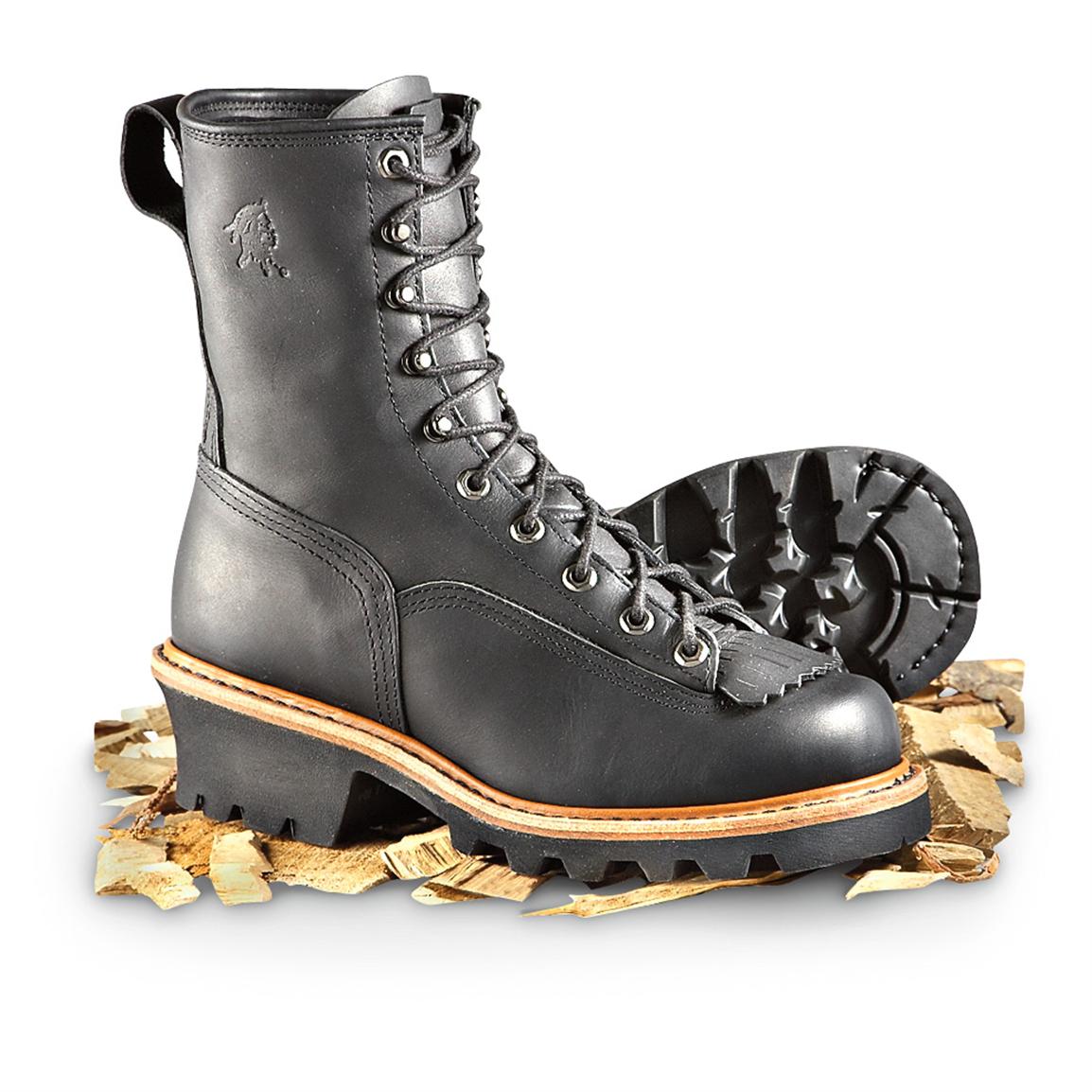 Toe Logger Boots, Black - 227948, Work 