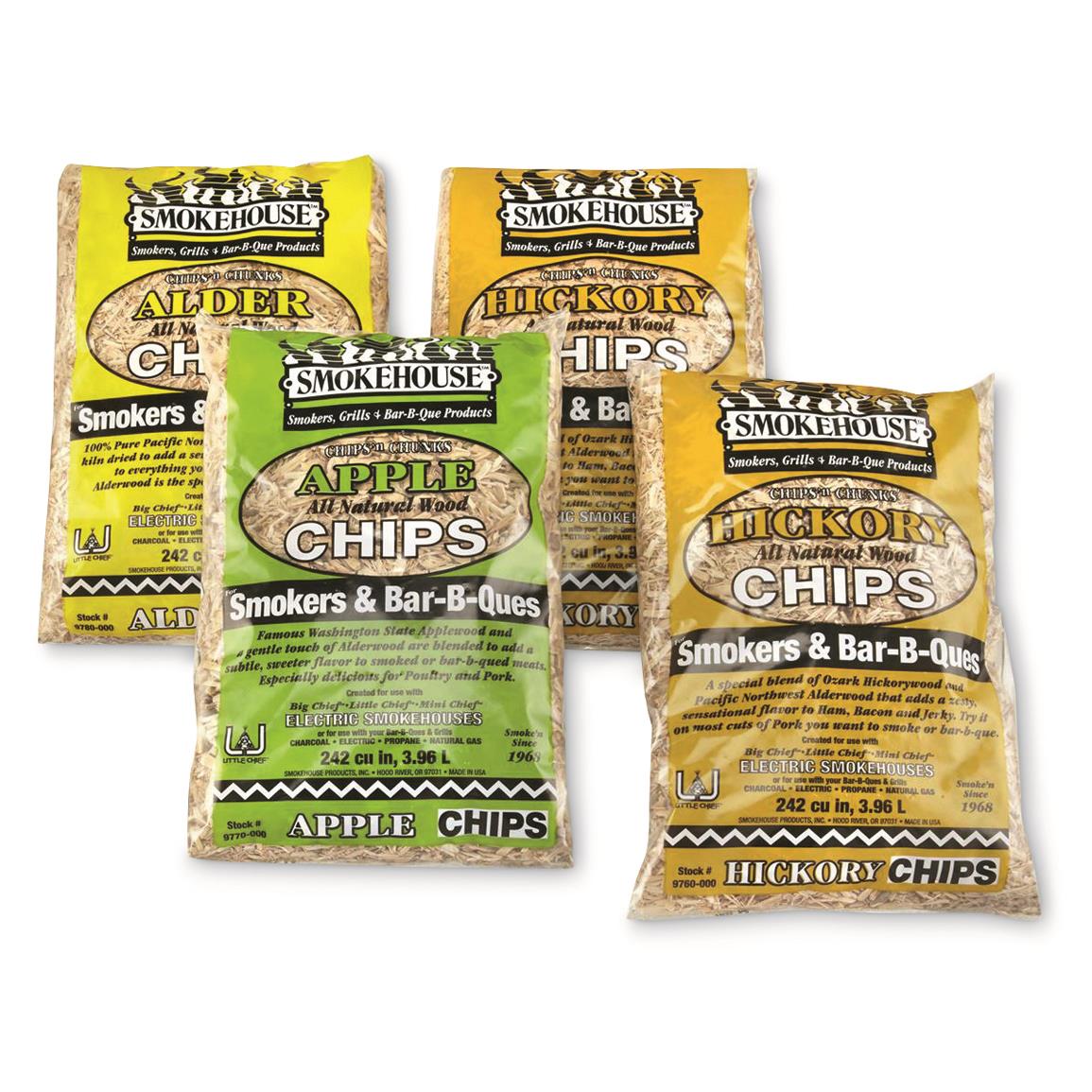 Smokehouse Wood Chips, Variety, 4 Pack