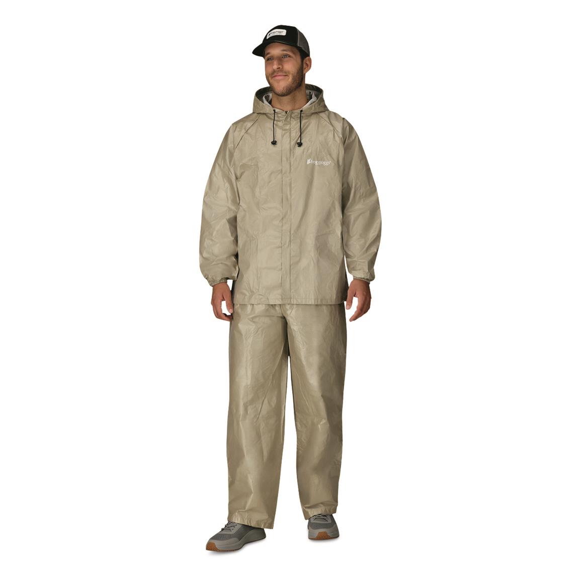 frogg toggs DriDucks Ultra-Lite Rain Suit, Men's, Medium, Khaki