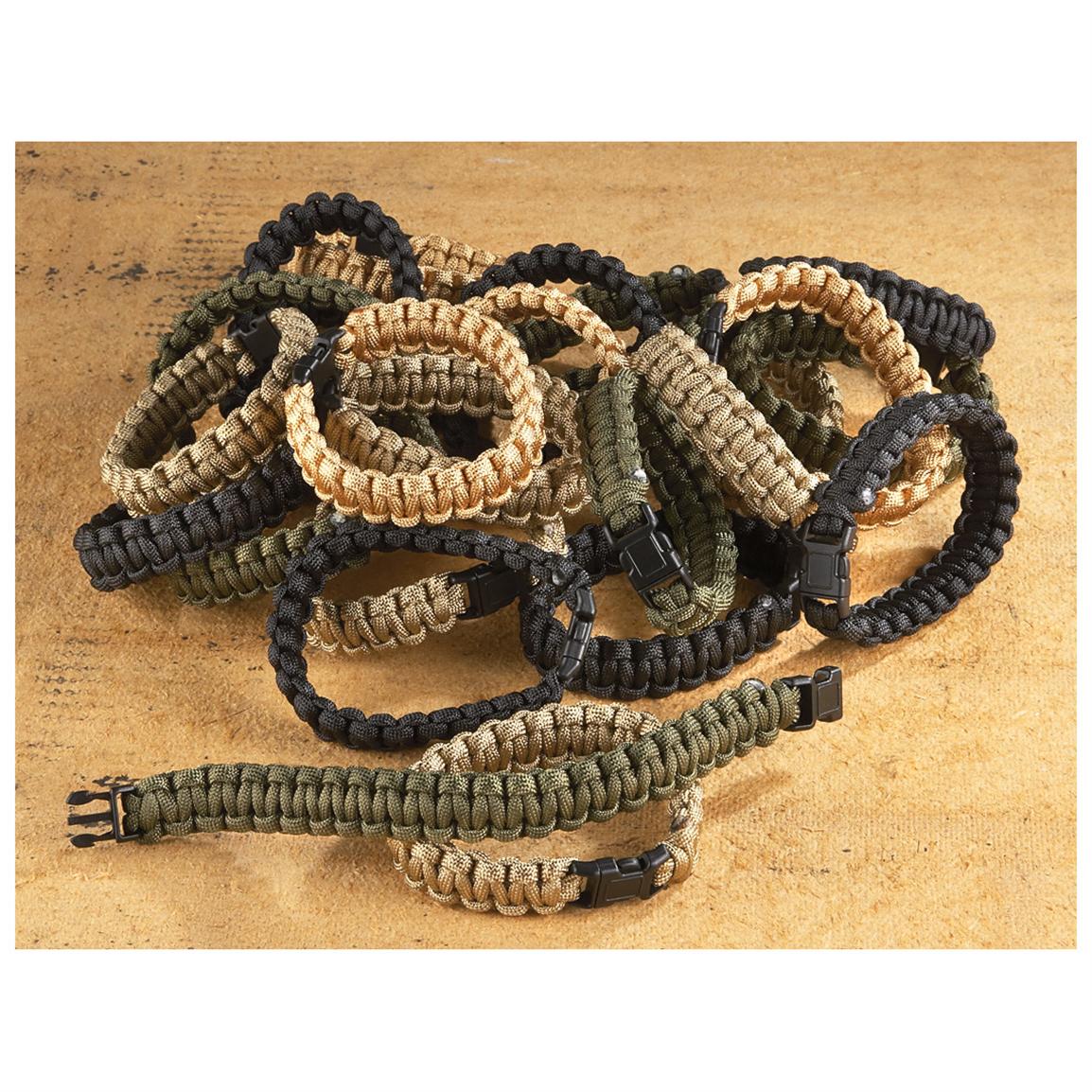 24 Military - style Paracord Survival Bracelets - 228980, Goggles ...