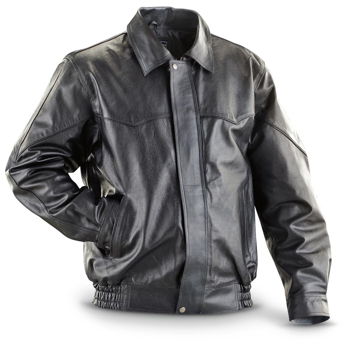 Roper® Cow Leather Jacket, Black - 229089, Insulated Jackets & Coats at ...