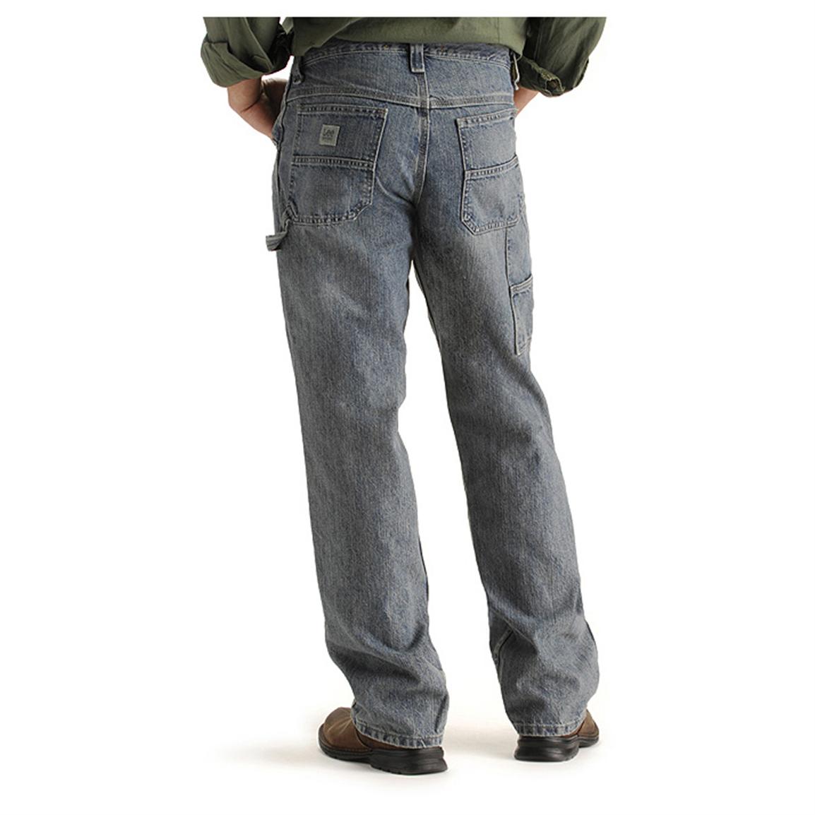 Men's Lee® Carpenter Utility Jeans, Worn Stone - 229230, Jeans & Pants ...
