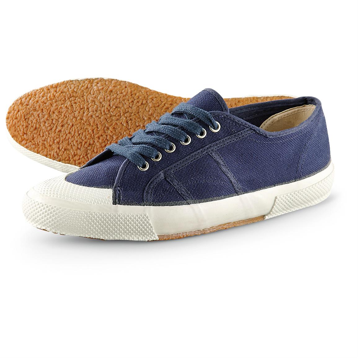 Men's Italian Navy Surplus Canvas Deck Shoes, New - 229923, Casual ...