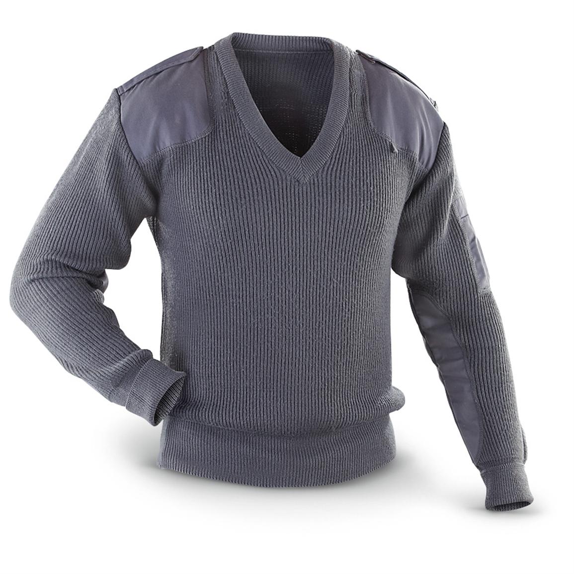 Used Italian Military Commando Sweater, Gun Metal Gray