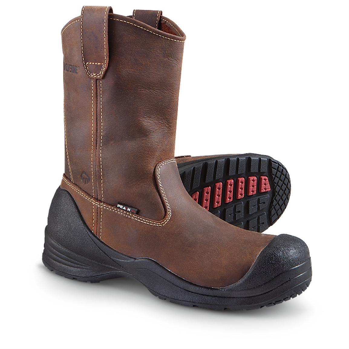 Men's Wolverine® 11" Waterproof Rangel Composite Toe Pullon Boots, Brown 230203, Work Boots