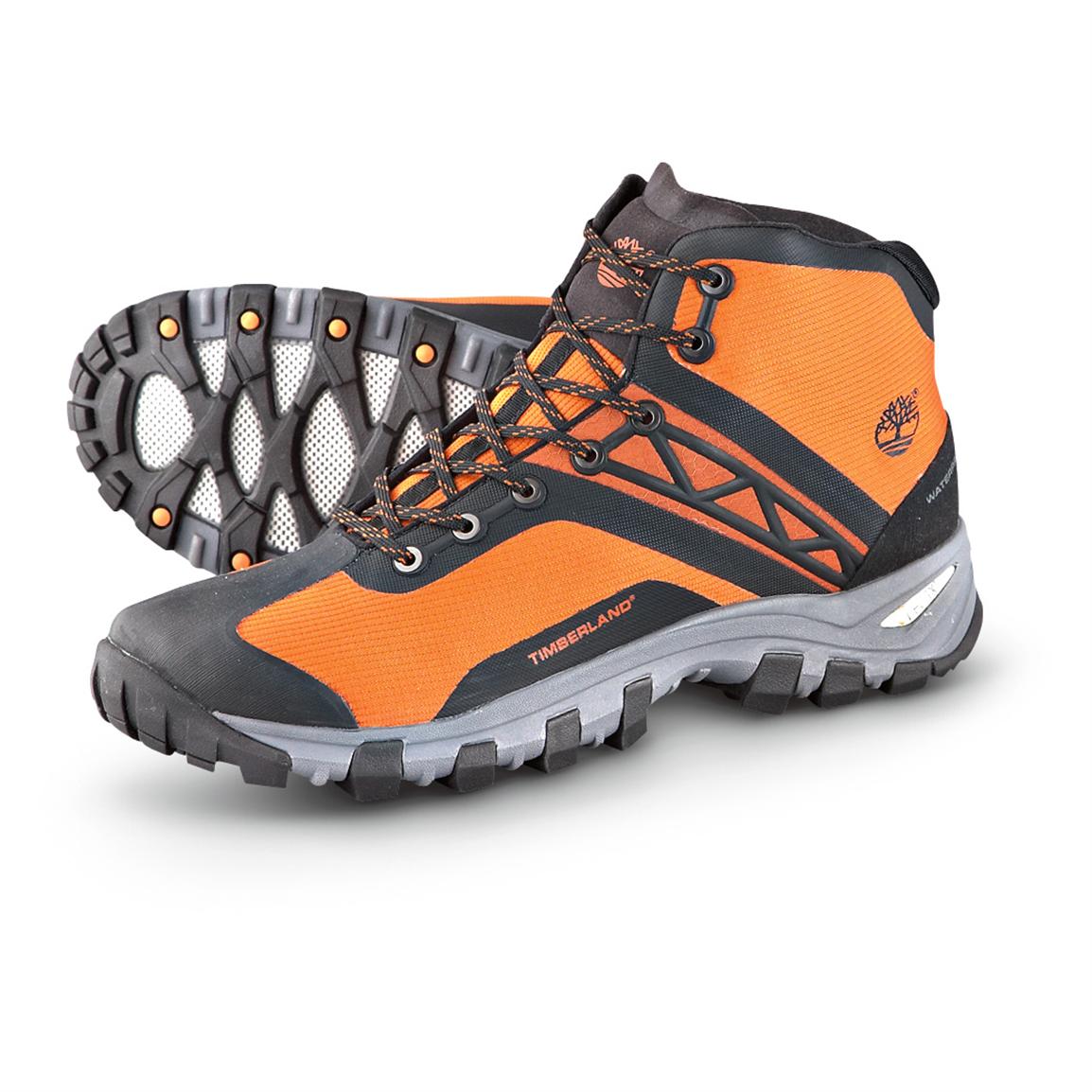 Men's Timberland® Lite Trace Mid Waterproof Hiking Boots, Orange