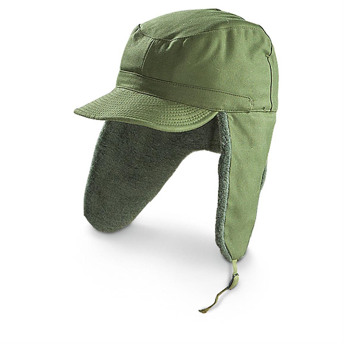 New Swedish Military Winter Hat, Olive Drab