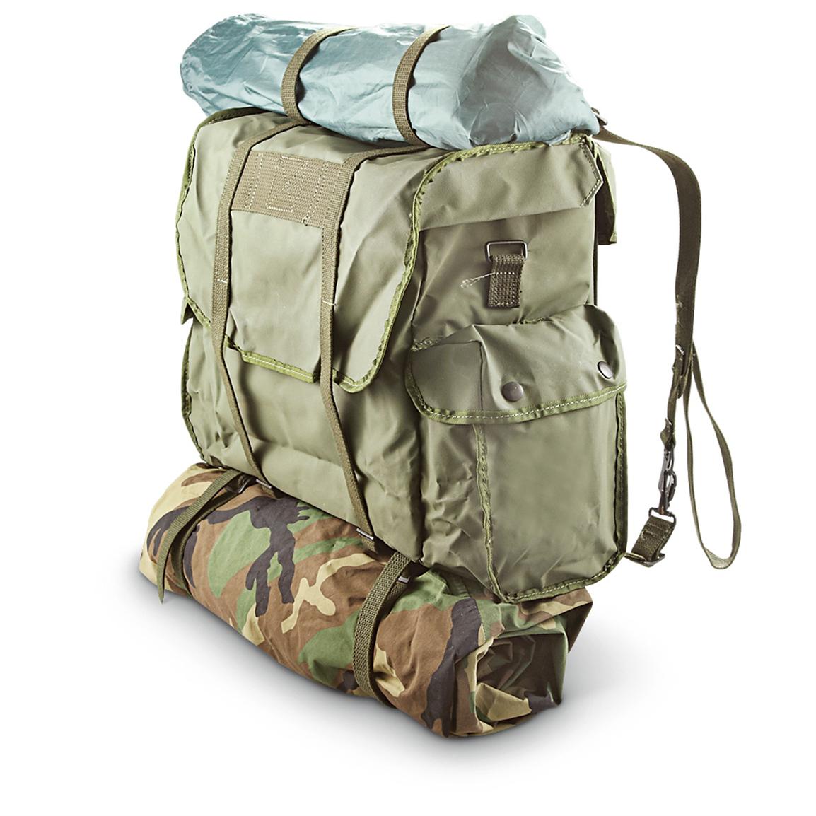 Belgian Army Surplus Waterproof Backpack Rucksack Daypack PVC Nylon 25L Hiking 