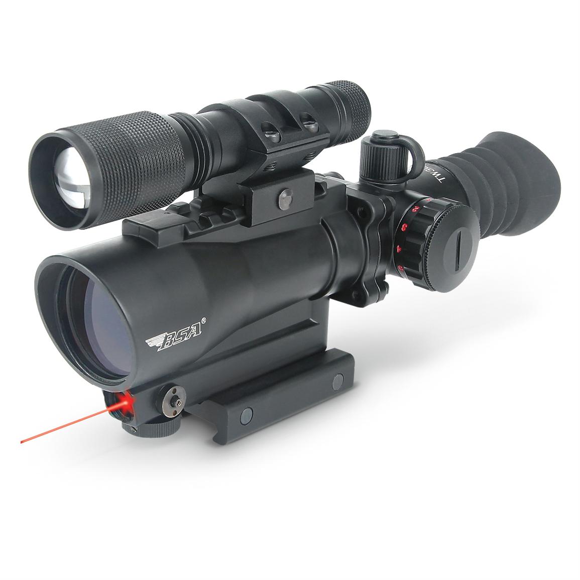 BSA Optics Varmint Hunter air rifle Laser Torch Set red laser & flashlight sight 