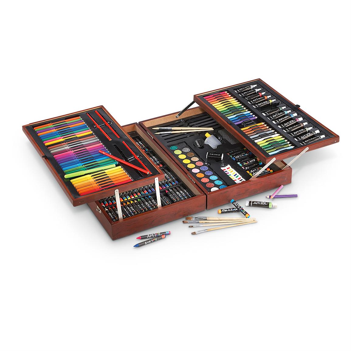 Art 101 Deluxe Wood Art Set 215 Pieces 231381 Toys At