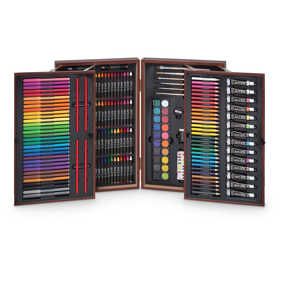 Art 101 Deluxe Wood Art Set, 215 Pieces - 231381, Toys at Sportsman's Guide