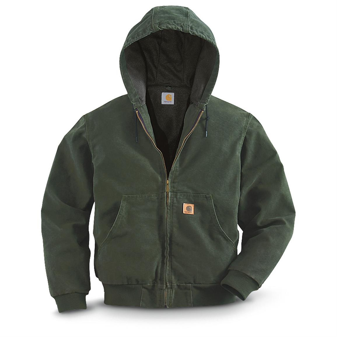 Carhartt Thermal Lined Sandstone Duck Active Jacket Moss 231676 
