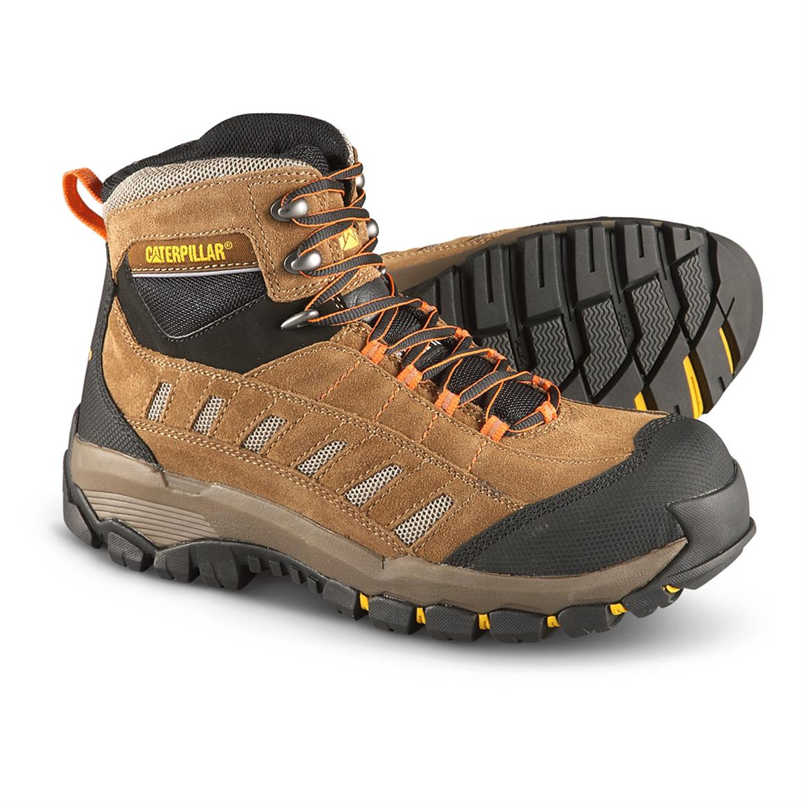 Men's CAT® Sensor Hi Steel Toe Hikers, Peat / Brown - 231904, Hiking ...
