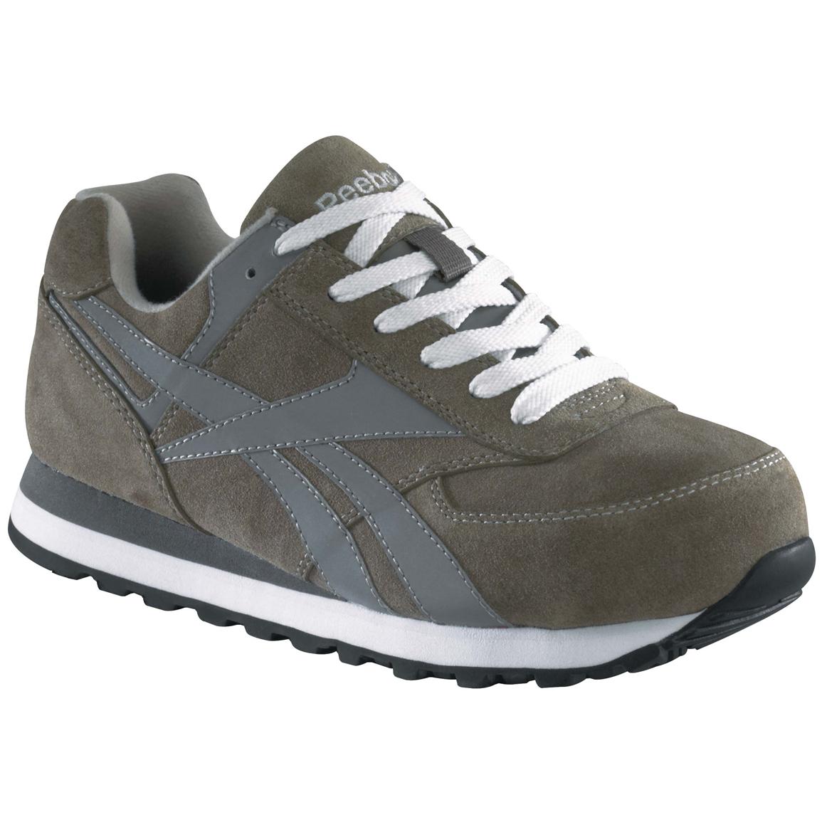 Men's Reebok® Safety / Steel Toe Suede Retro Joggers, Grey