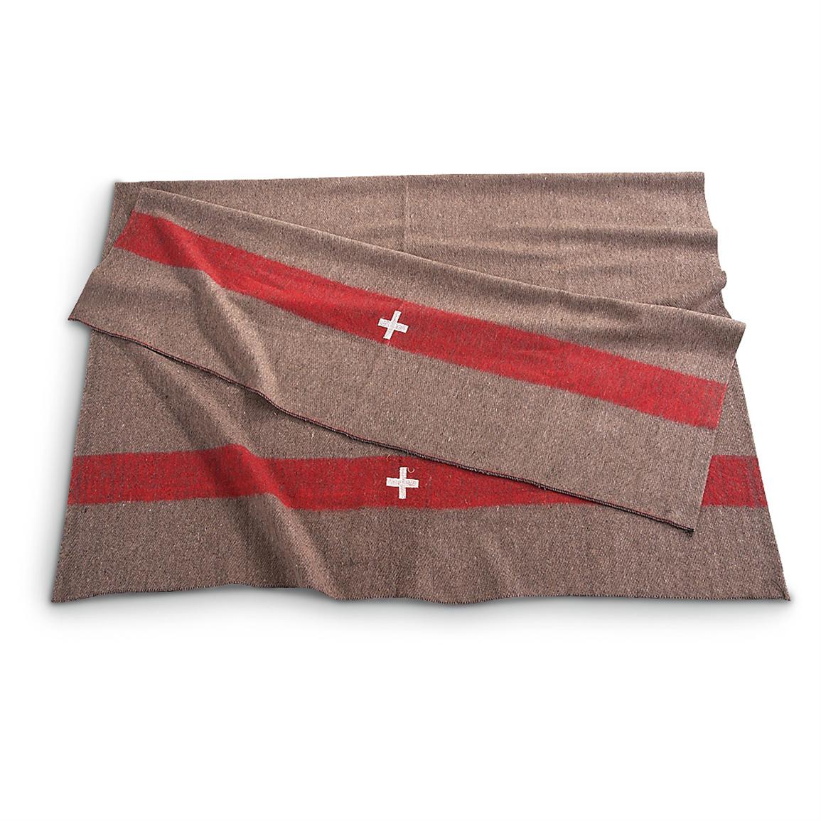High Quality WW2 Swiss Army Wool Vintage Military Blanket 200x150cm Repro 