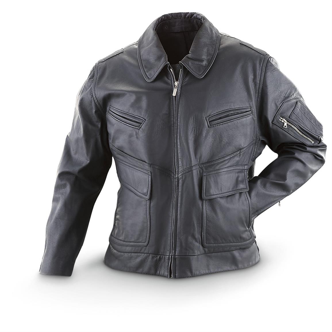 Used Women's German Police Leather Jacket