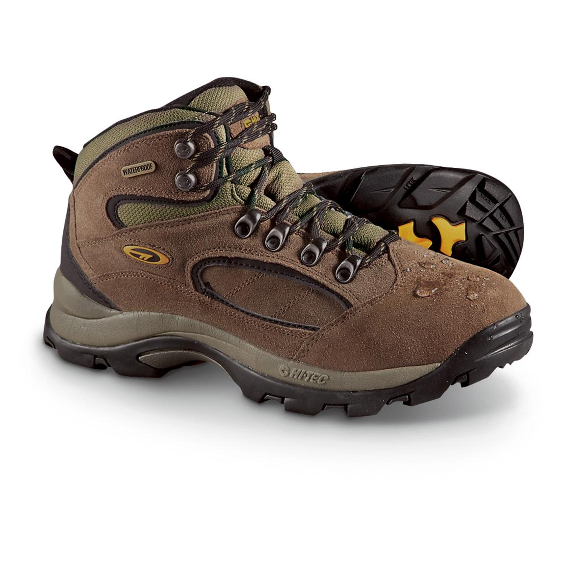 Men's Hi - Tec® Coronado Waterproof Hiking Boots, Smokey Brown / Gold ...