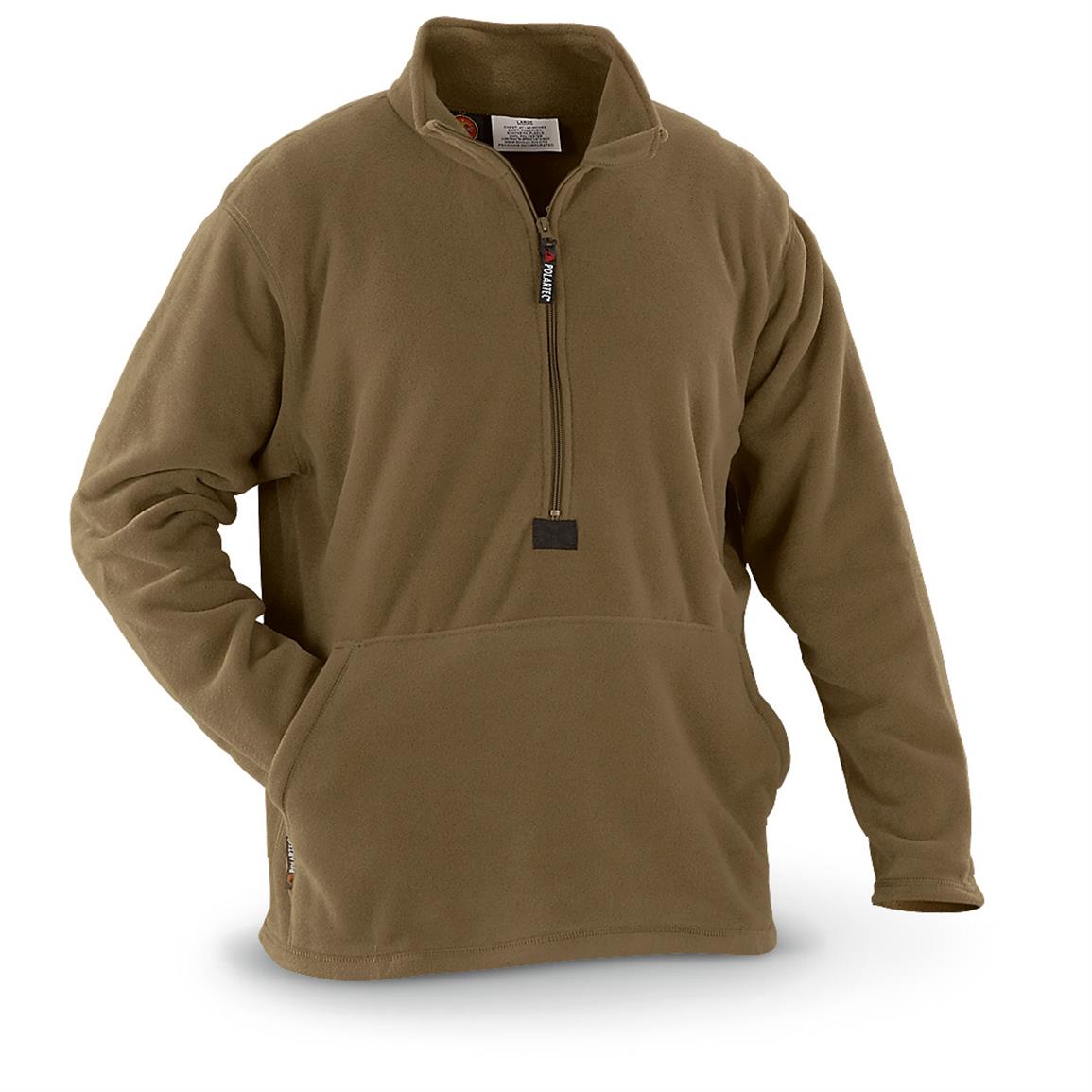 New U.S.M.C. Military Fleece Pullover, Coyote - 234180, Insulated ...