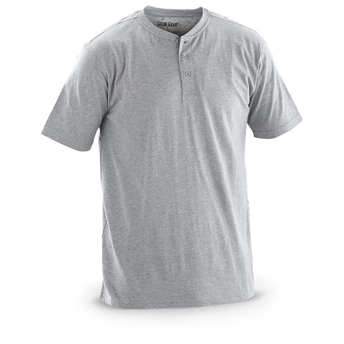 Guide Gear Short-sleeved Work Henley - 234389, Shirts & Polos at ...