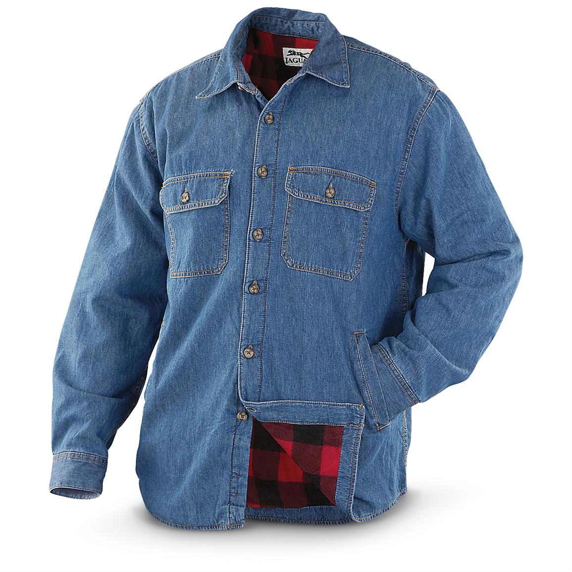 men's flannel lined denim shirt