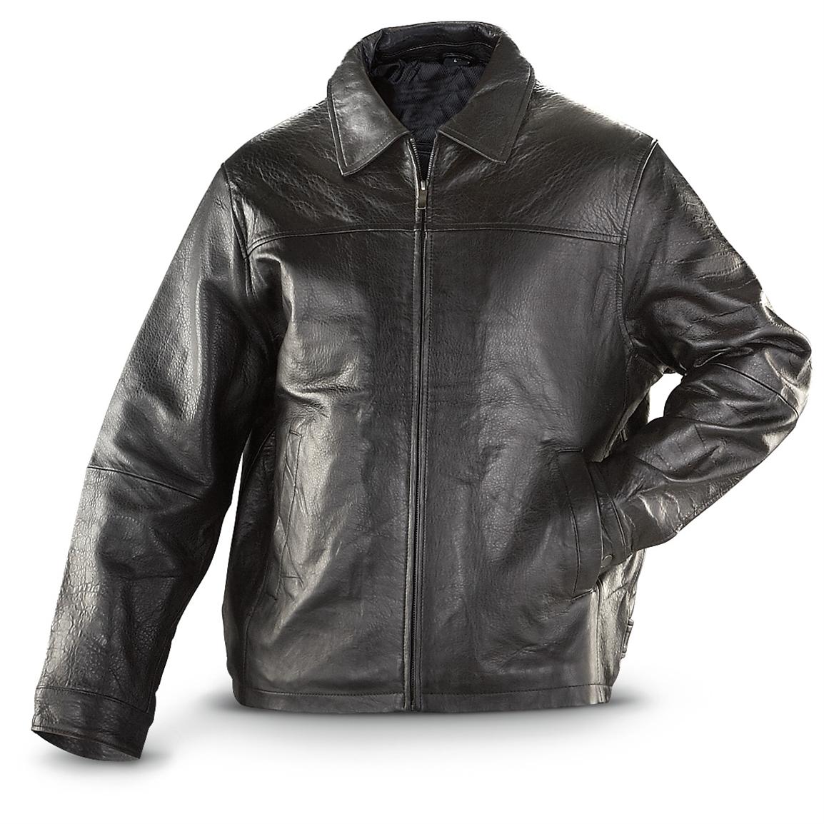 Chaps® New Zealand Lamb Leather Bomber Jacket, Black - 235862 ...