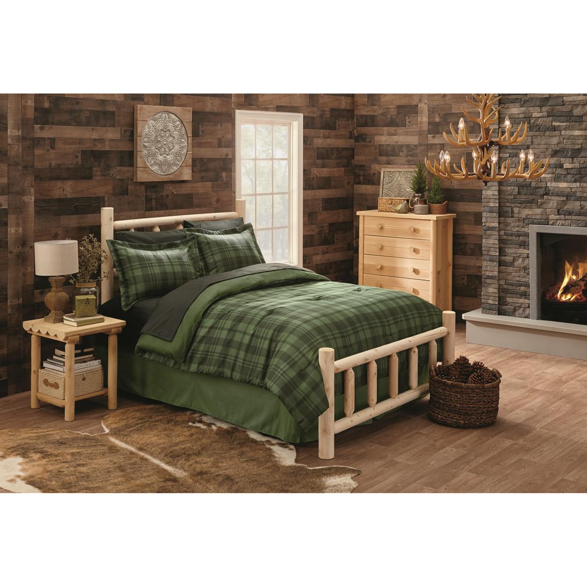 Castlecreek Cedar Log Bed King, Log King Bed Set