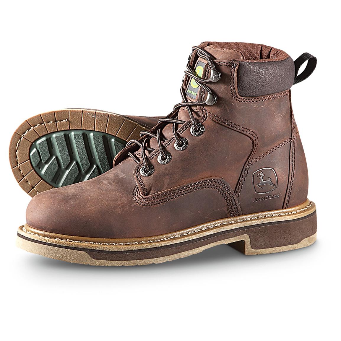 Men's John Deere® Field Lace - up Work Boots, Brown - 235982, Work ...