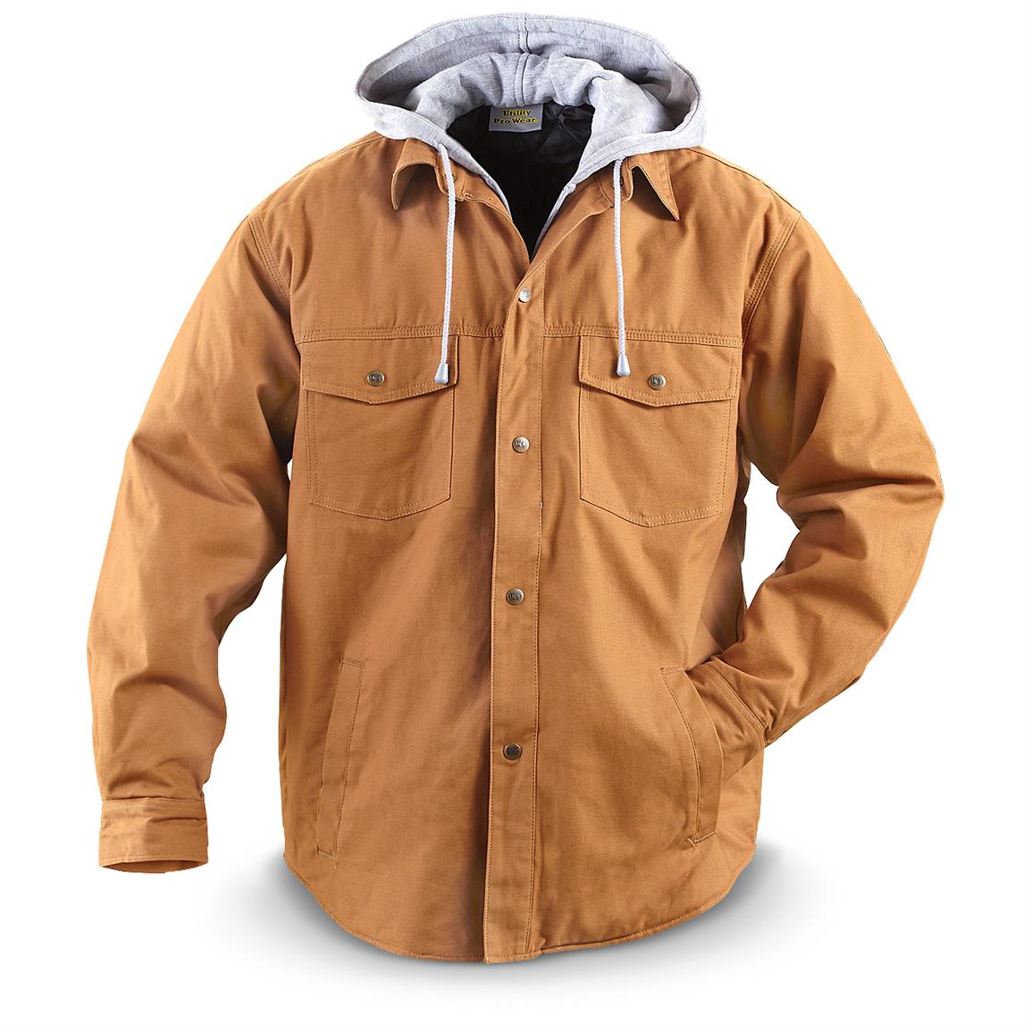 Utility Pro Wear™ Hooded Shirt Jacket, Brown - 236585, Insulated ...