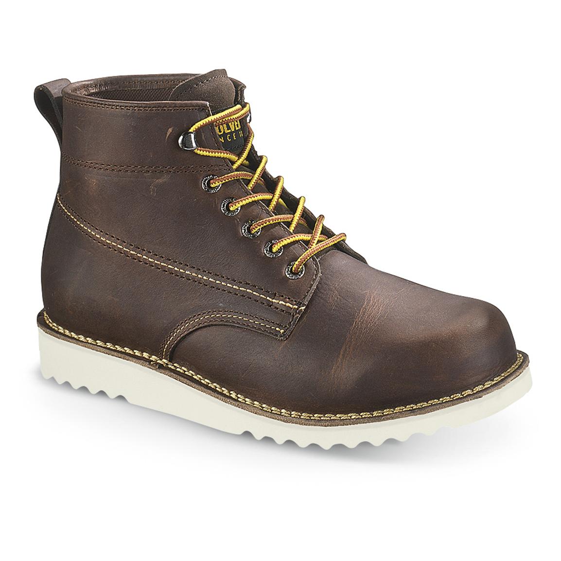 Men&#39;s Wolverine® Rory 6&quot; Leather Boots, Briar - 236626, Work Boots at Sportsman&#39;s Guide
