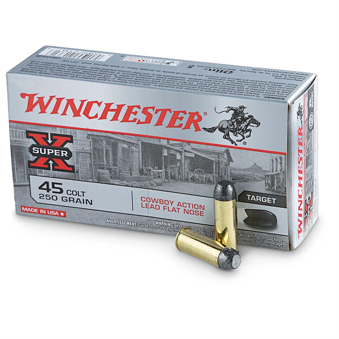 Winchester Cowboy Action, .45 Long Colt, LFN, 250 Grain, 50 Rounds