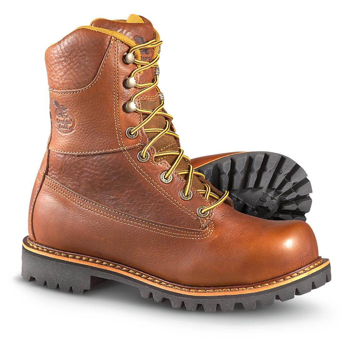 Men's Georgia Boot® Chieftan Steel Toe Work Boots, Saddle Tan ...