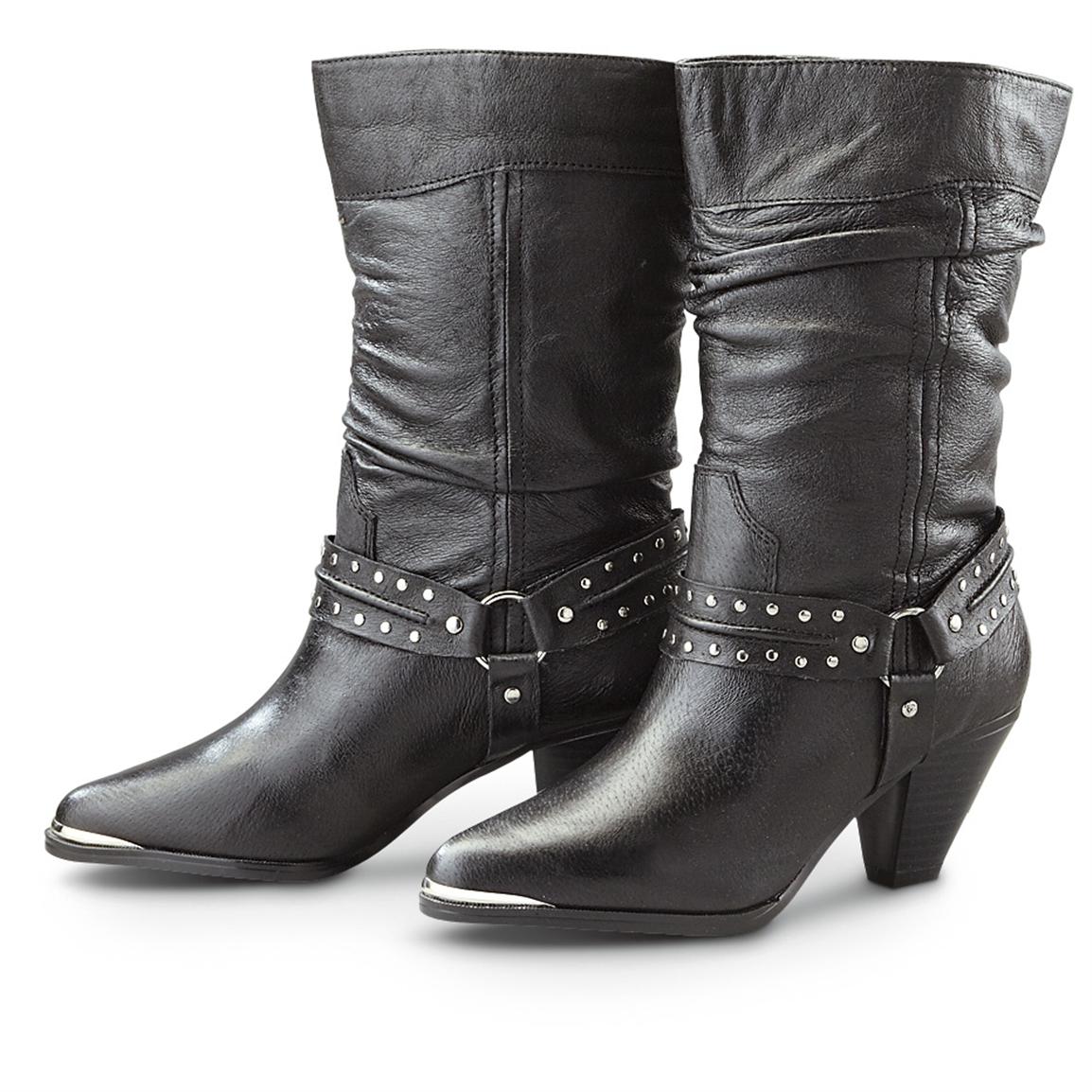 Women's Dingo® Emma Slouch Boots, Black - 282090, Cowboy & Western ...