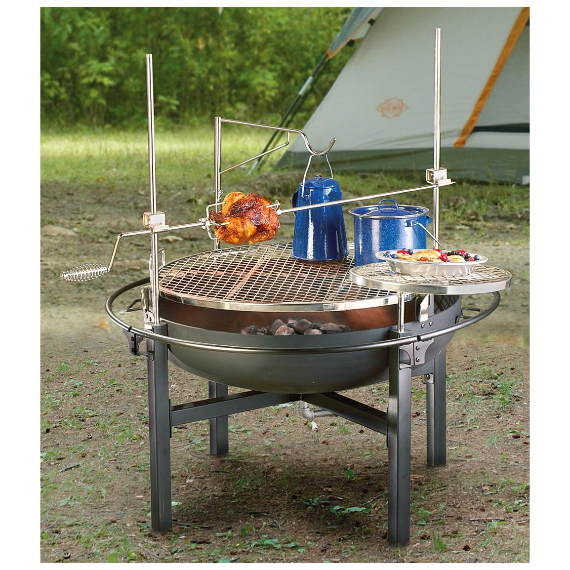 Cowboy Fire Pit Rotisserie Grill, Outdoor Fire Pit Rotisserie