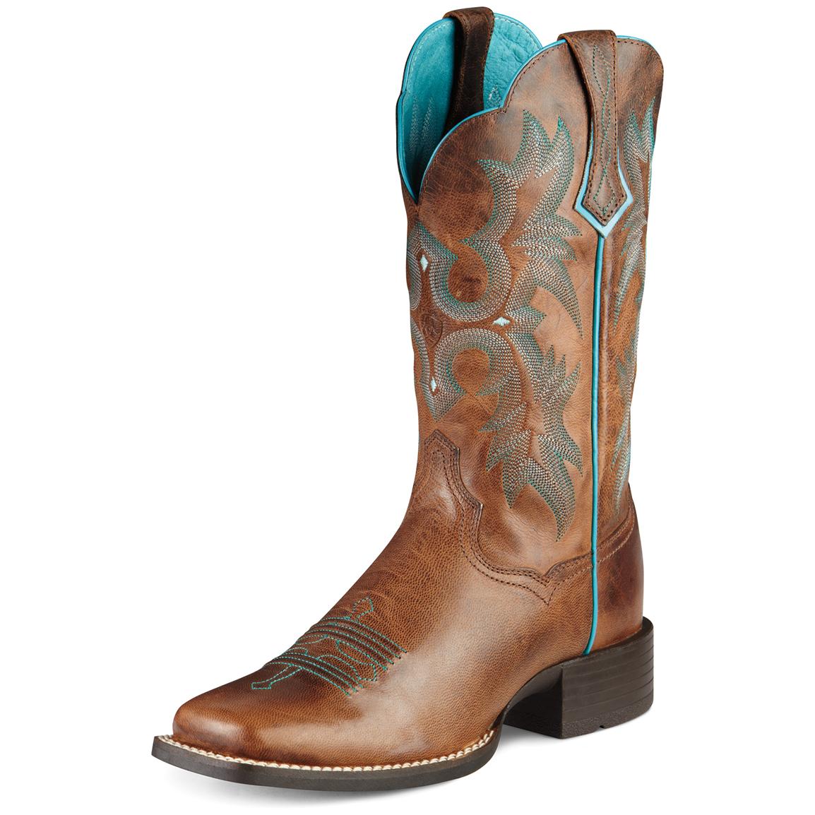 Women's Ariat® 11" Tombstone Cowboy Boots, Brown - 282497, Western