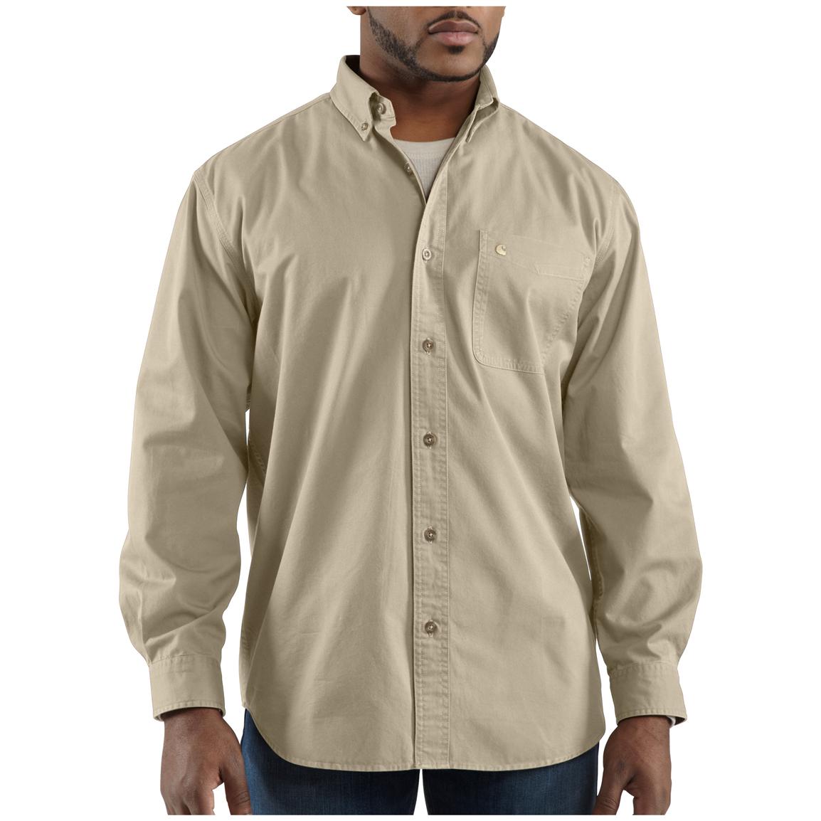 Men's Carhartt® Hines Long-sleeve Work Shirt - 282544, Shirts & Polos ...