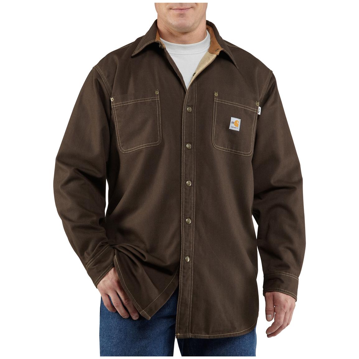 Men's Carhartt® Flame-resistant Canvas Shirt Jacket - 282565, Insulated