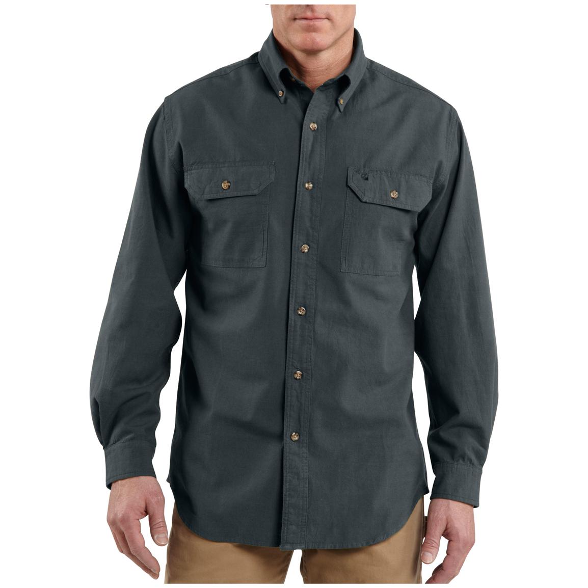 Men's Carhartt® Long-sleeve Chambray Work Shirt - 282602, Shirts ...
