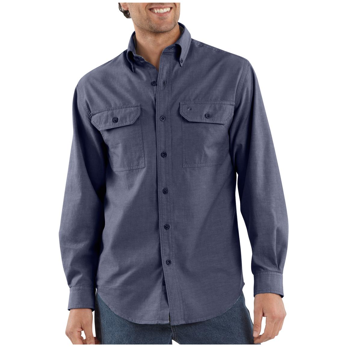 Men's Carhartt® Long-sleeve Chambray Work Shirt - 282602, Shirts at ...