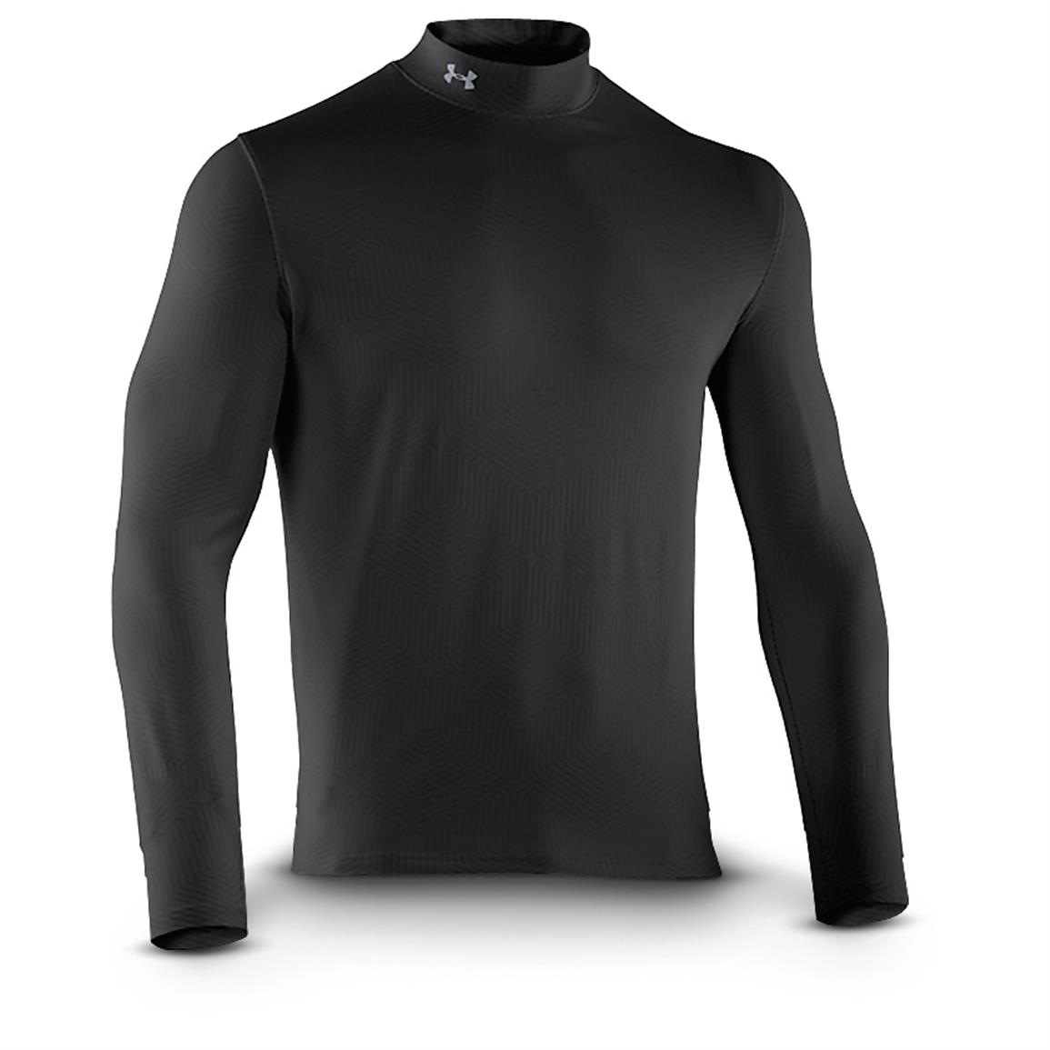 Under Armour Men's ColdGear Infrared EVO Mock Turtleneck Long Sleeve Shirt, Black / Steel