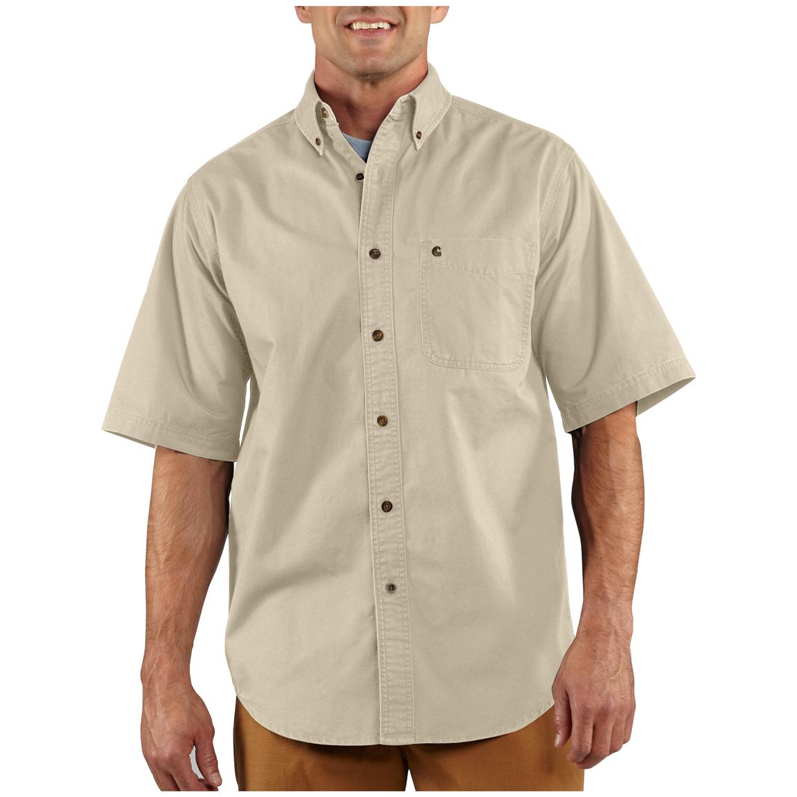 Men's Carhartt® Hines Solid Short-sleeve Work Shirt - 282886, Shirts ...