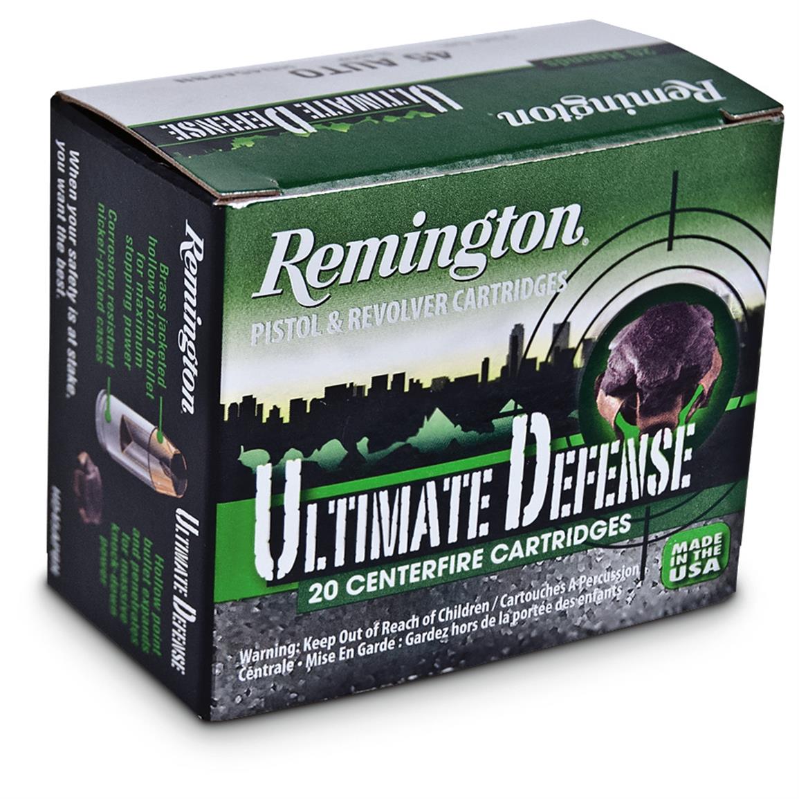 Remington HD Ultimate Defense, 9mm Luger, BJHP, 124 Grain, 20 Rounds