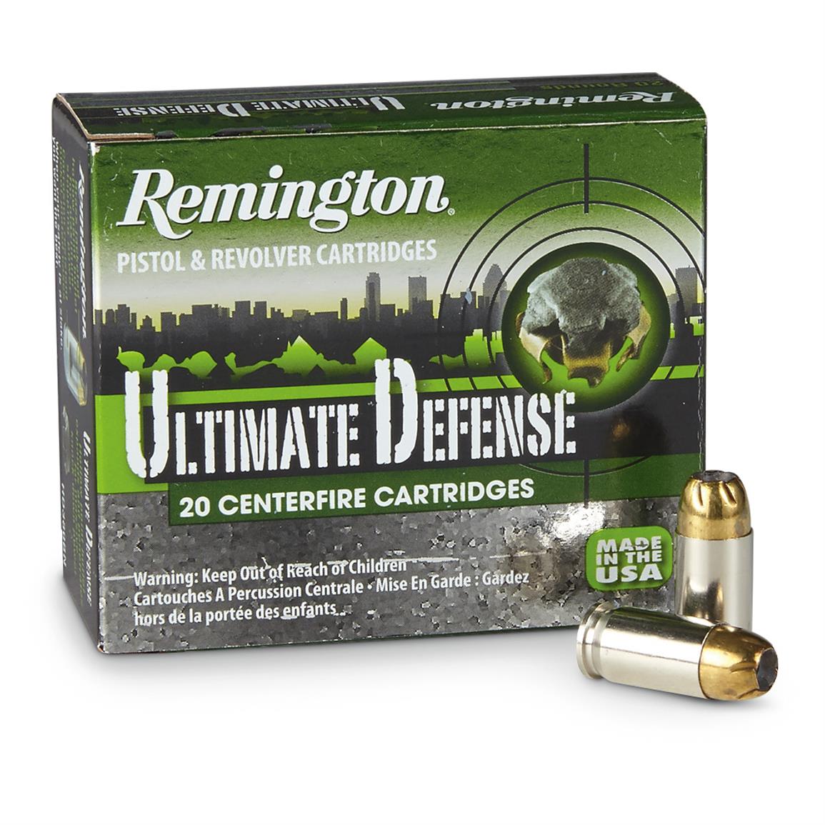 Remington HD Ultimate Defense, .380 ACP, BJHP, 102 Grain, 20 Rounds