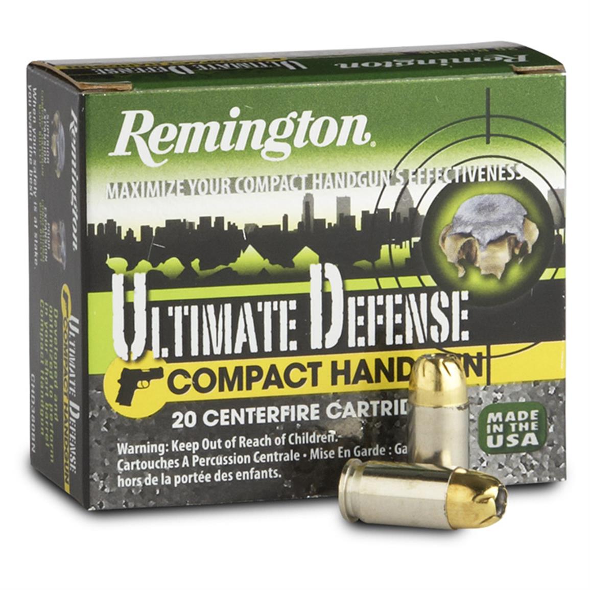 Remington Ultimate Defense, .380 ACP, BJHP, 102 Grain, 20 Rounds ...