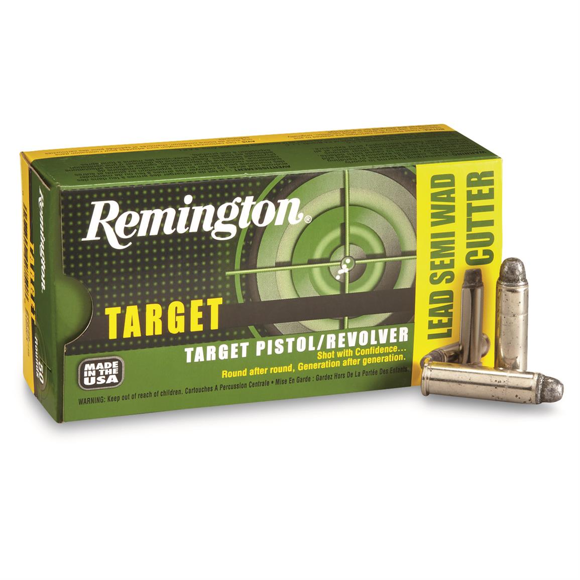 Remington Target Pistol/Revolver Rounds, .357 Magnum, Lead SWC, 158 ...