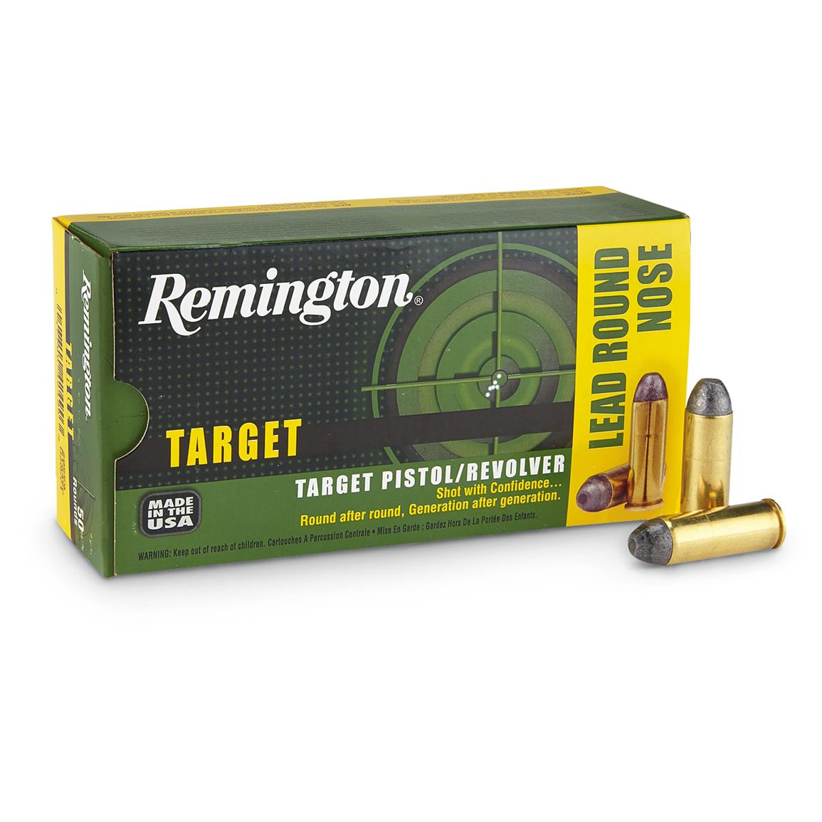 Remington Target Pistol / Revolver Rounds, .45 Colt, LRN, 250 Grain, 50 ...