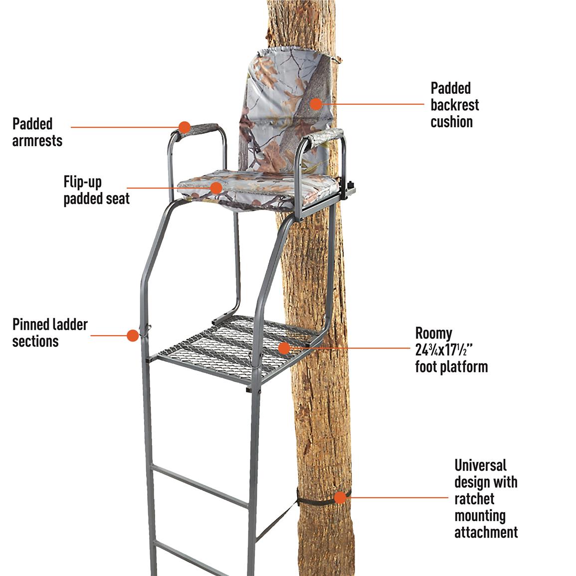 Guide Gear 16' Archer's Ladder Tree Stand 283703, Ladder Tree Stands