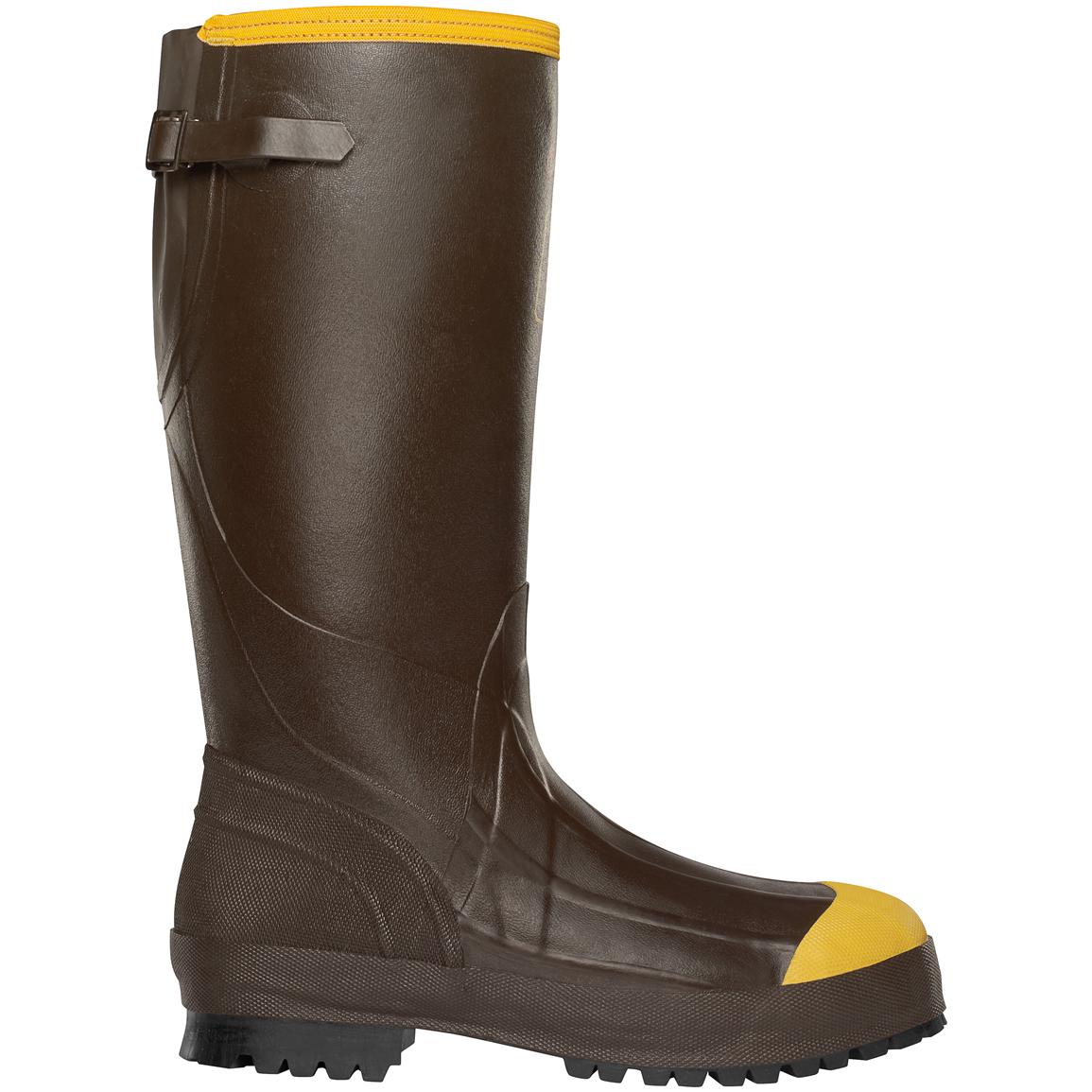 Men s LaCrosse 16 Alpha Aggressive Steel Toe Work Boots Brown 284688 Rubber Rain Boots at Sportsman s Guide