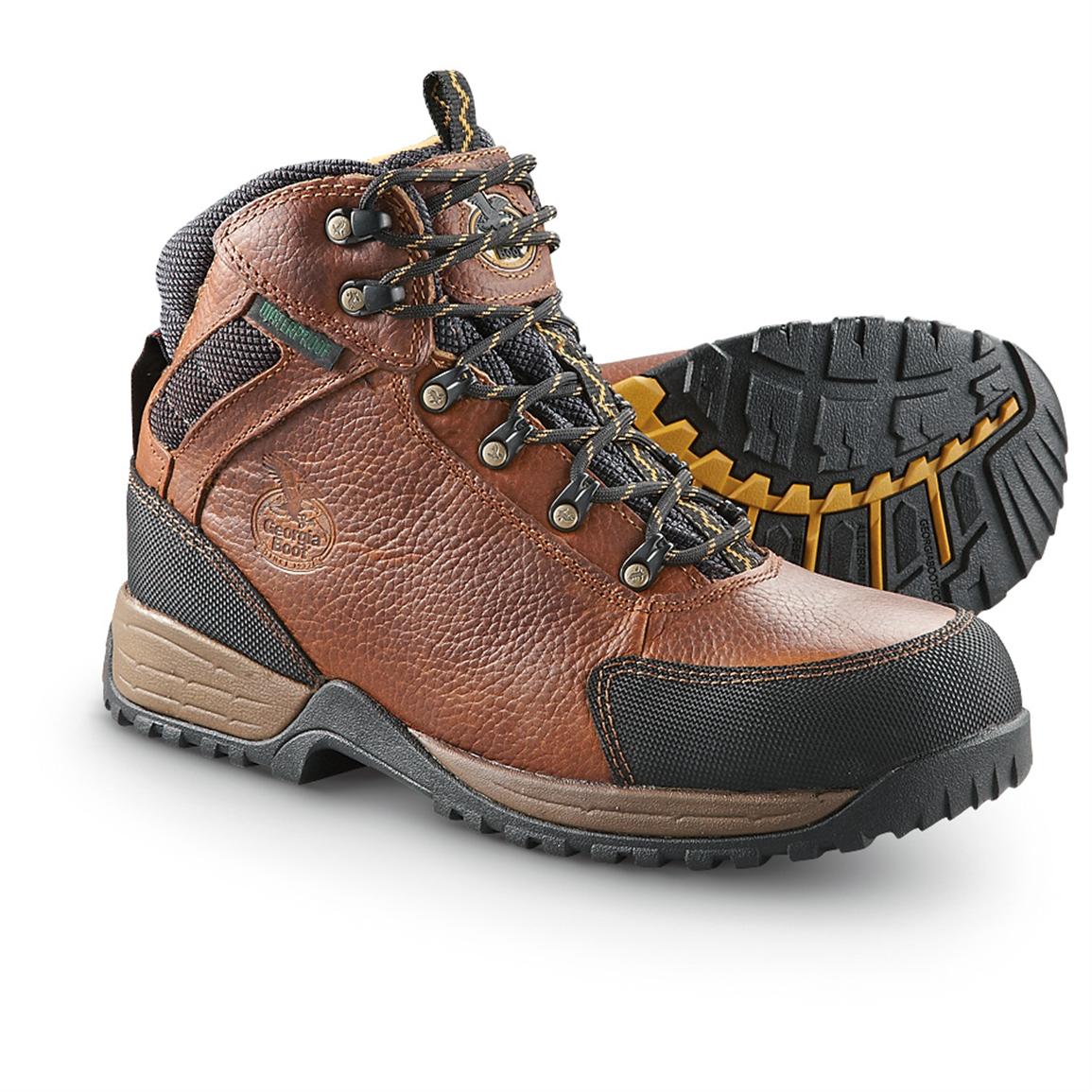 Men's Georgia Boot® Waterproof Riverside Steel Toe Mid Hiking Boots ...