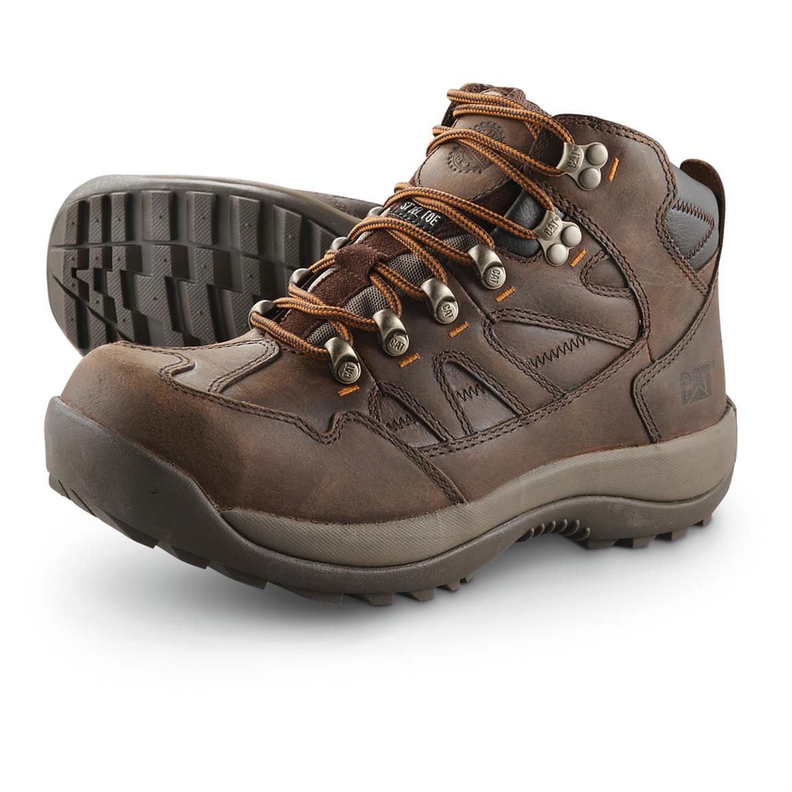 Men's CAT® Waterproof Rebar MR Steel Toe Work Boots, Dark Brown / Trunk ...