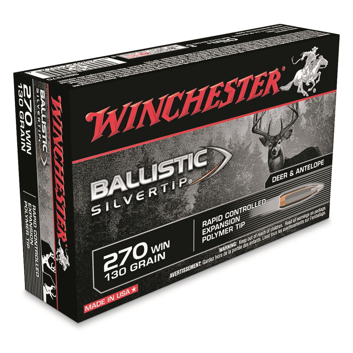 Winchester Ballistic Silvertip, .270 Winchester, BST, 130 Grain, 20 Rounds